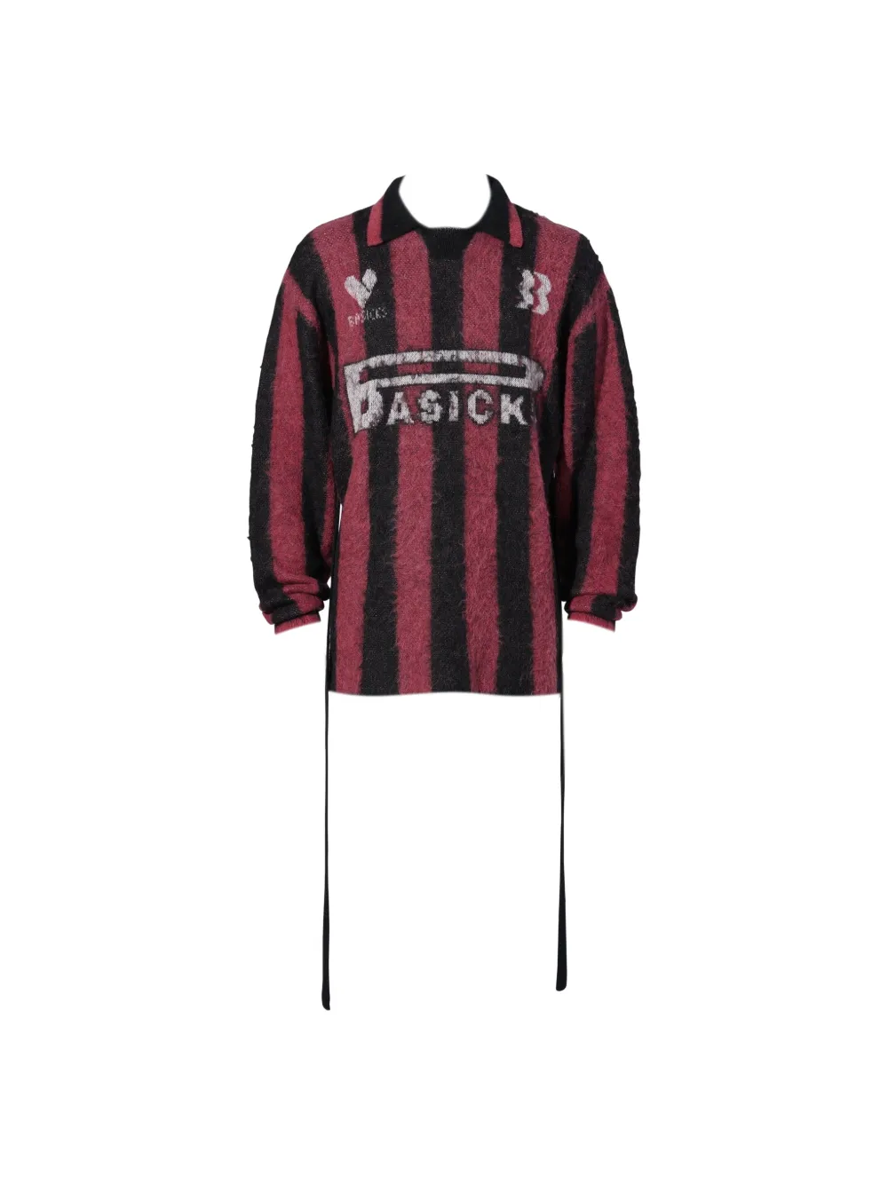 BASICKS striped logo-intarsia sweater - Rosso
