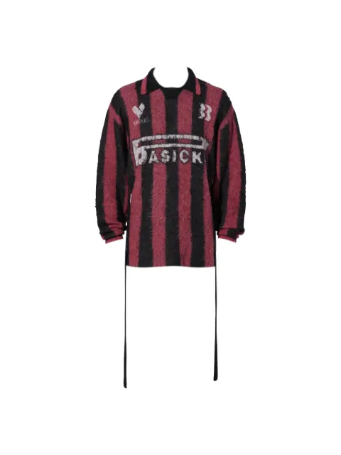 BASICKS striped logo-intarsia sweater