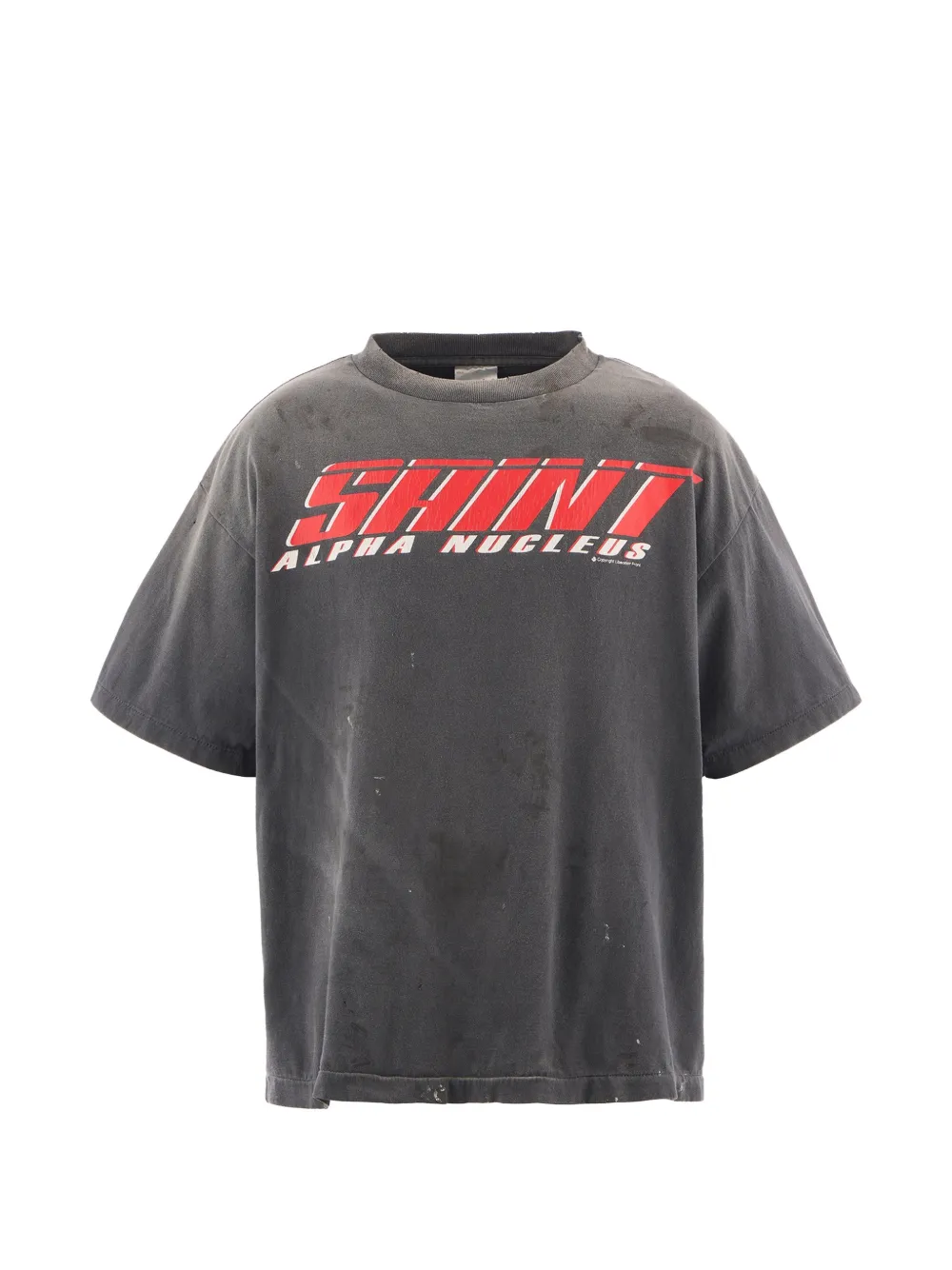 SAINT MXXXXXX graphic-print distressed T-shirt - Nero