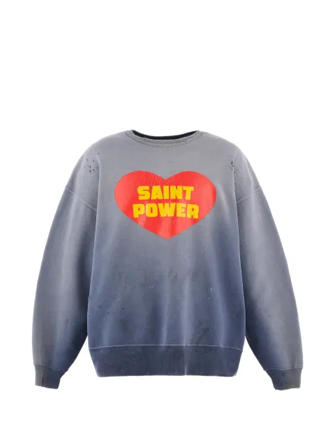 SAINT MXXXXXX distressed-effect heart-print sweatshirt
