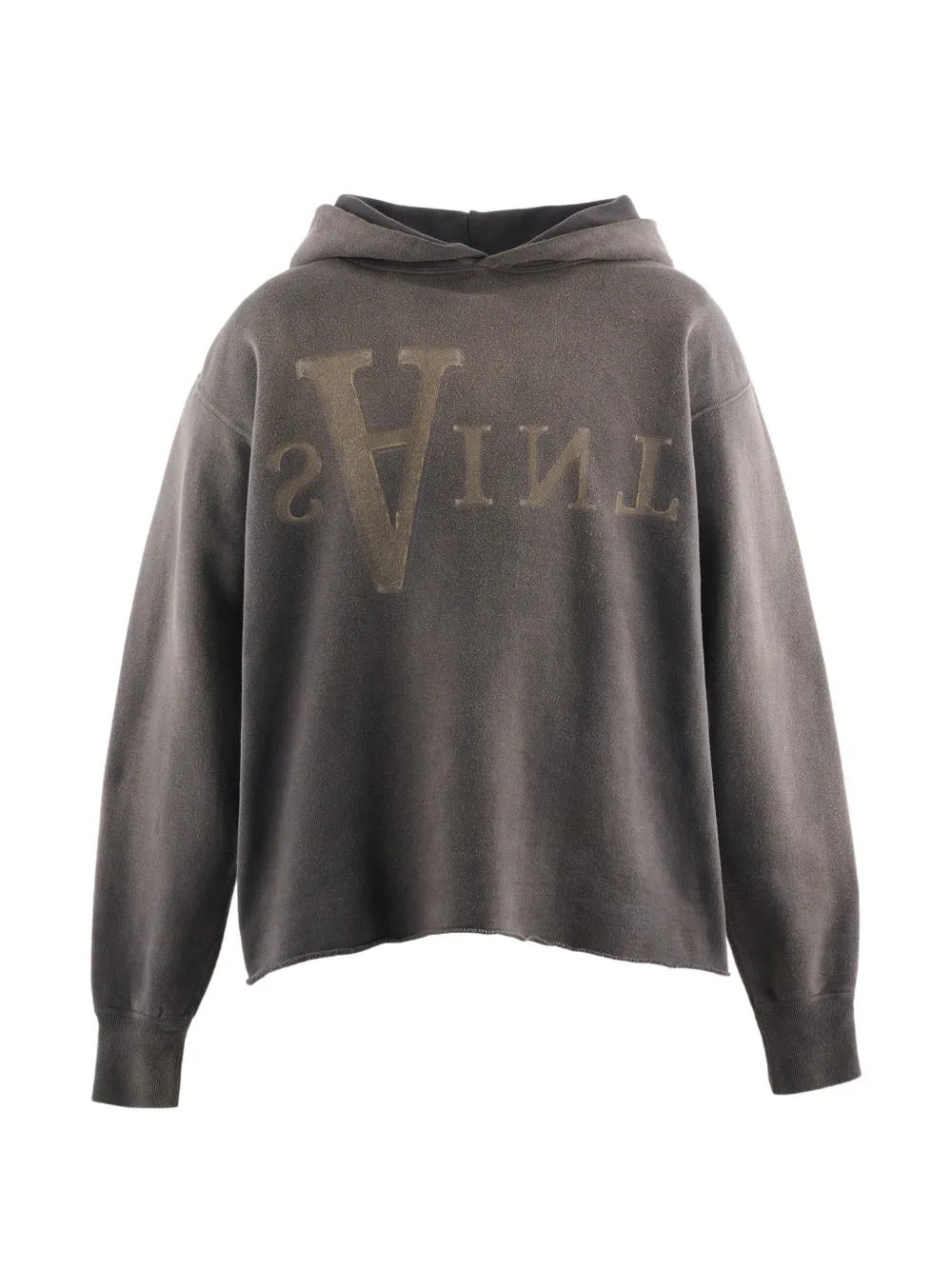 SAINT MXXXXXX logo-print raw-cut hoodie - Nero