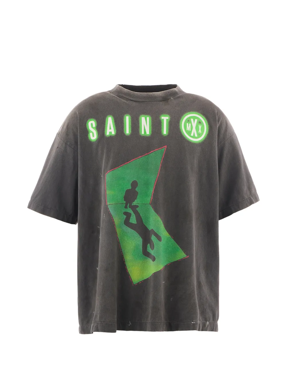 SAINT MXXXXXX graphic-print distressed T-shirt - Nero