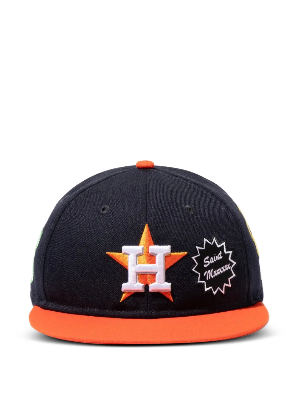 SAINT MXXXXXX embroidered logo-patch cap - Blu