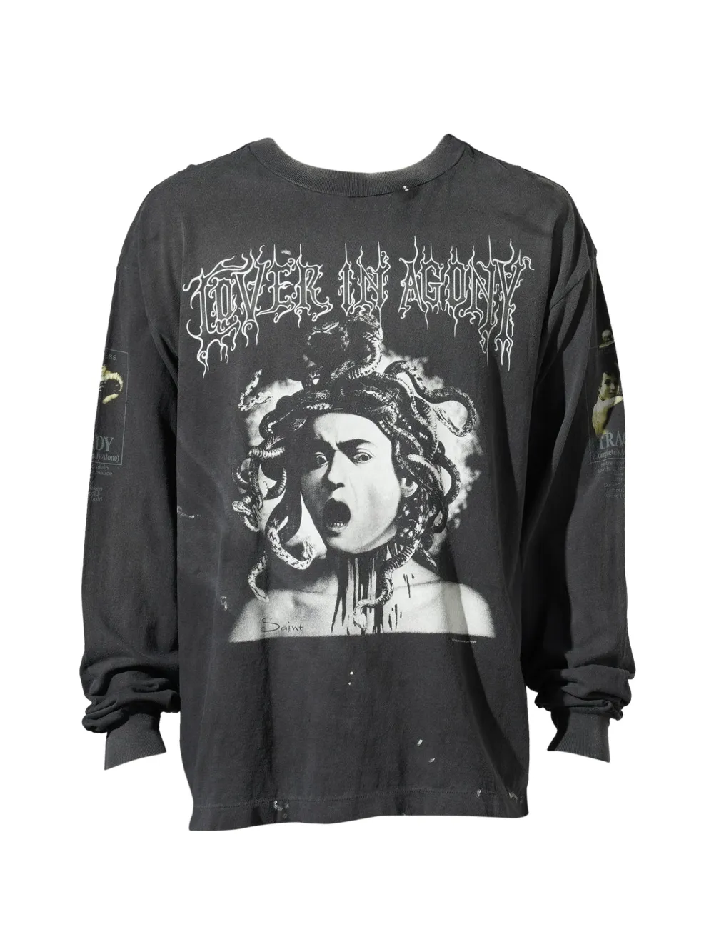 SAINT MXXXXXX Medusa-print long-sleeve T-shirt - Nero