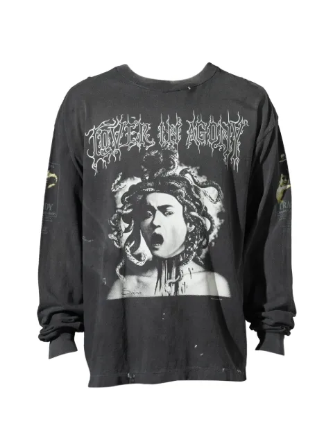 SAINT MXXXXXX Medusa-print long-sleeve T-shirt