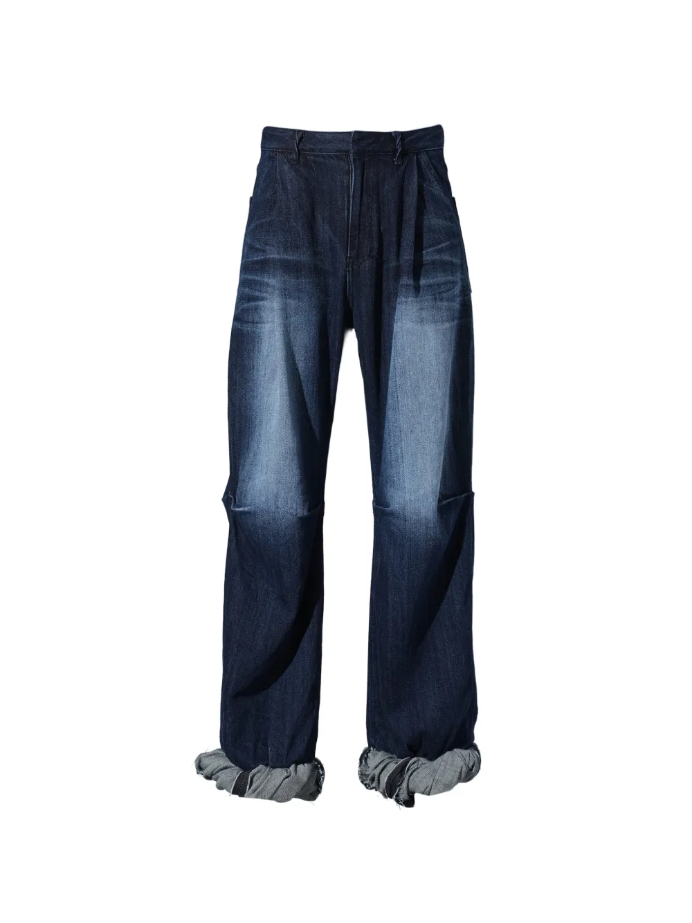 Ader Error Faded-pleated Loose-fit Jeans In Multi
