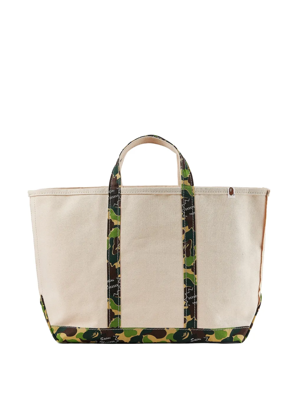 SAINT MXXXXXX Bathing Ape® camouflage-print canvas tote bag - Bianco