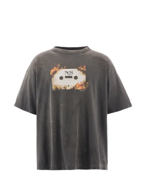 SAINT MXXXXXX ダメージ グラフィック Tシャツ