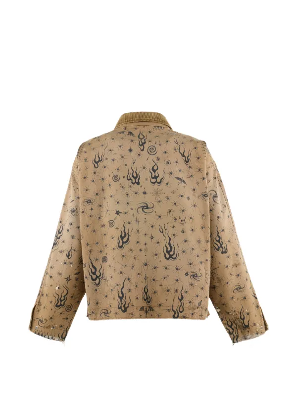 P*n様 SAINT Mxxxxxx x Dr. Woo Detroit JKT SAINT MXXXXXX x Dr. Woo graphic-print Jacket | Neutrals | FARFETCH AO