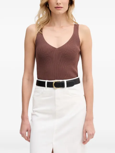 Gaudi top tejido de canalé con cuello en V