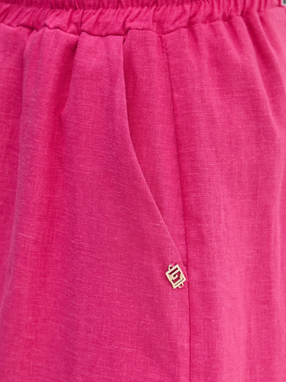 Gaudi Shorts met trekkoordtaille en logoplakkaat Roze