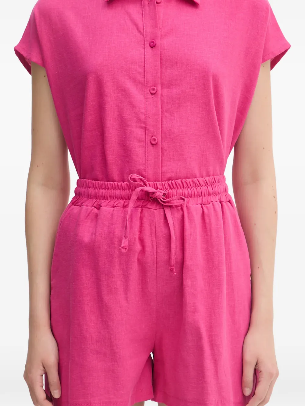 Gaudi Shorts met trekkoordtaille en logoplakkaat Roze