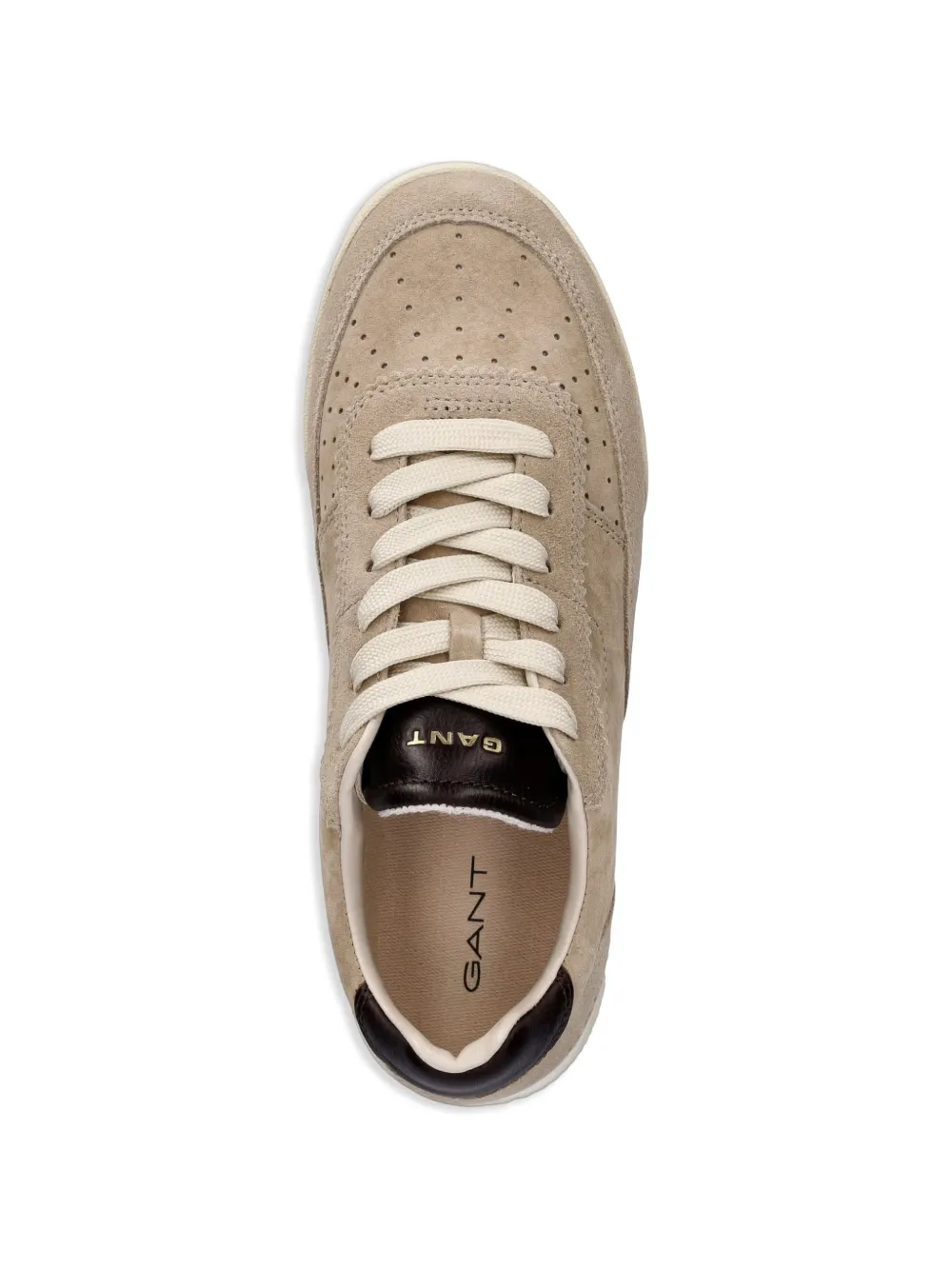 Gant Baylle geperforeerde sneakers met suède vlakken Beige