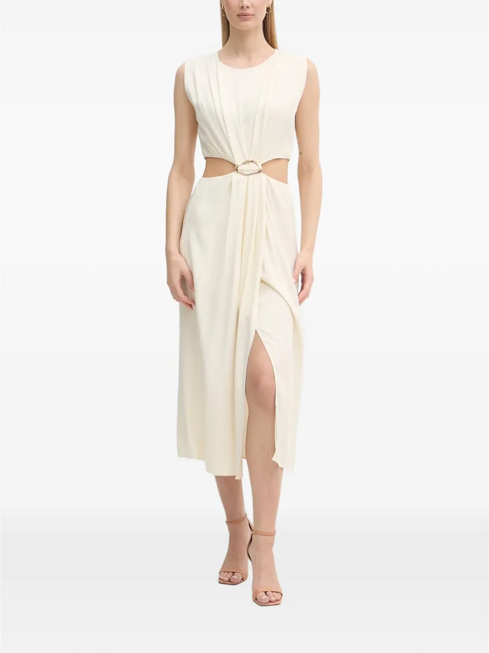Gaudi cut-out hardware-detail midi dress - Toni neutri