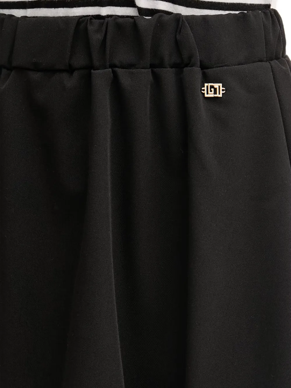 Gaudi Elastische mini-rok met logoplakkaat Zwart