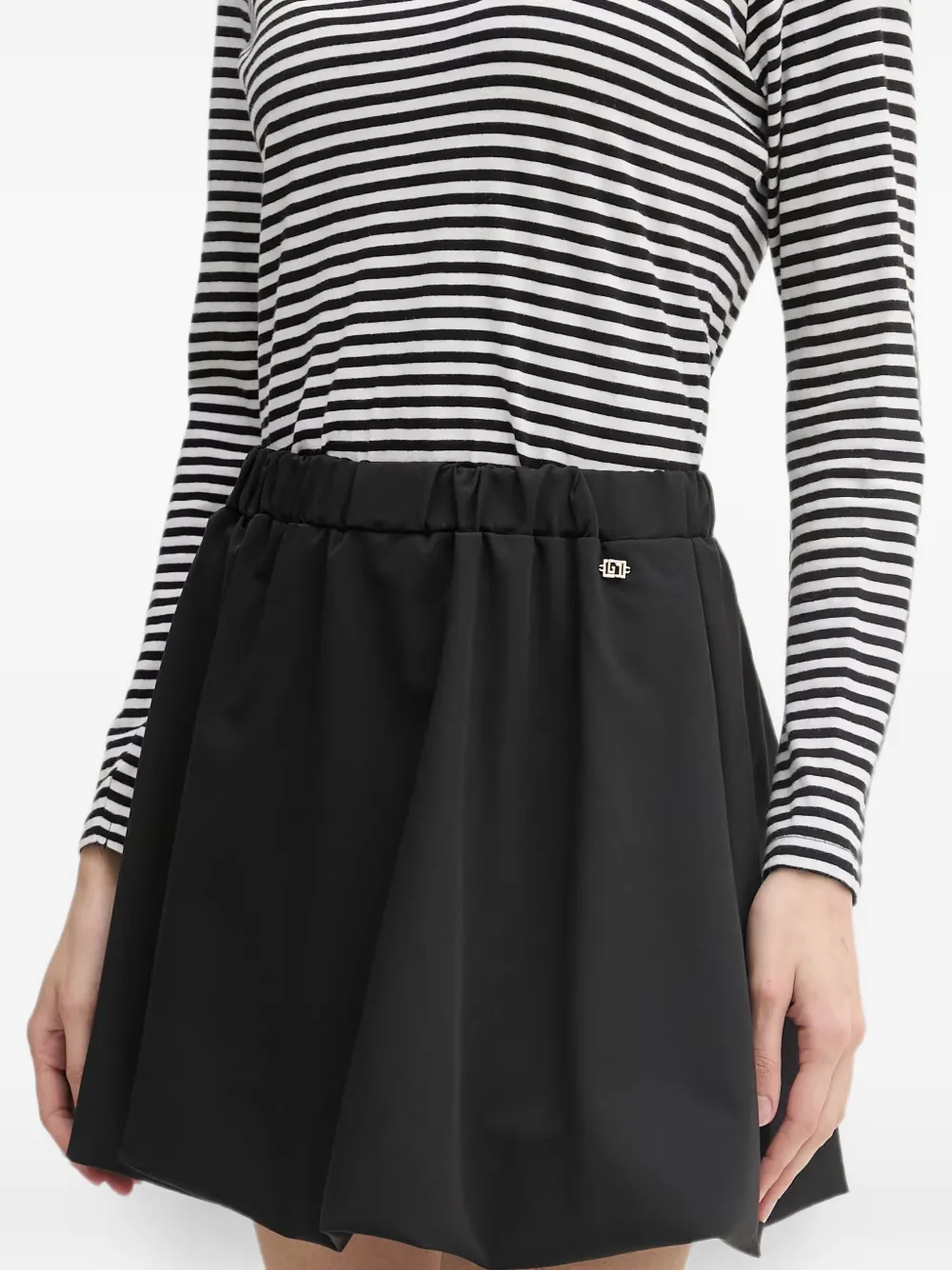 Gaudi Elastische mini-rok met logoplakkaat Zwart