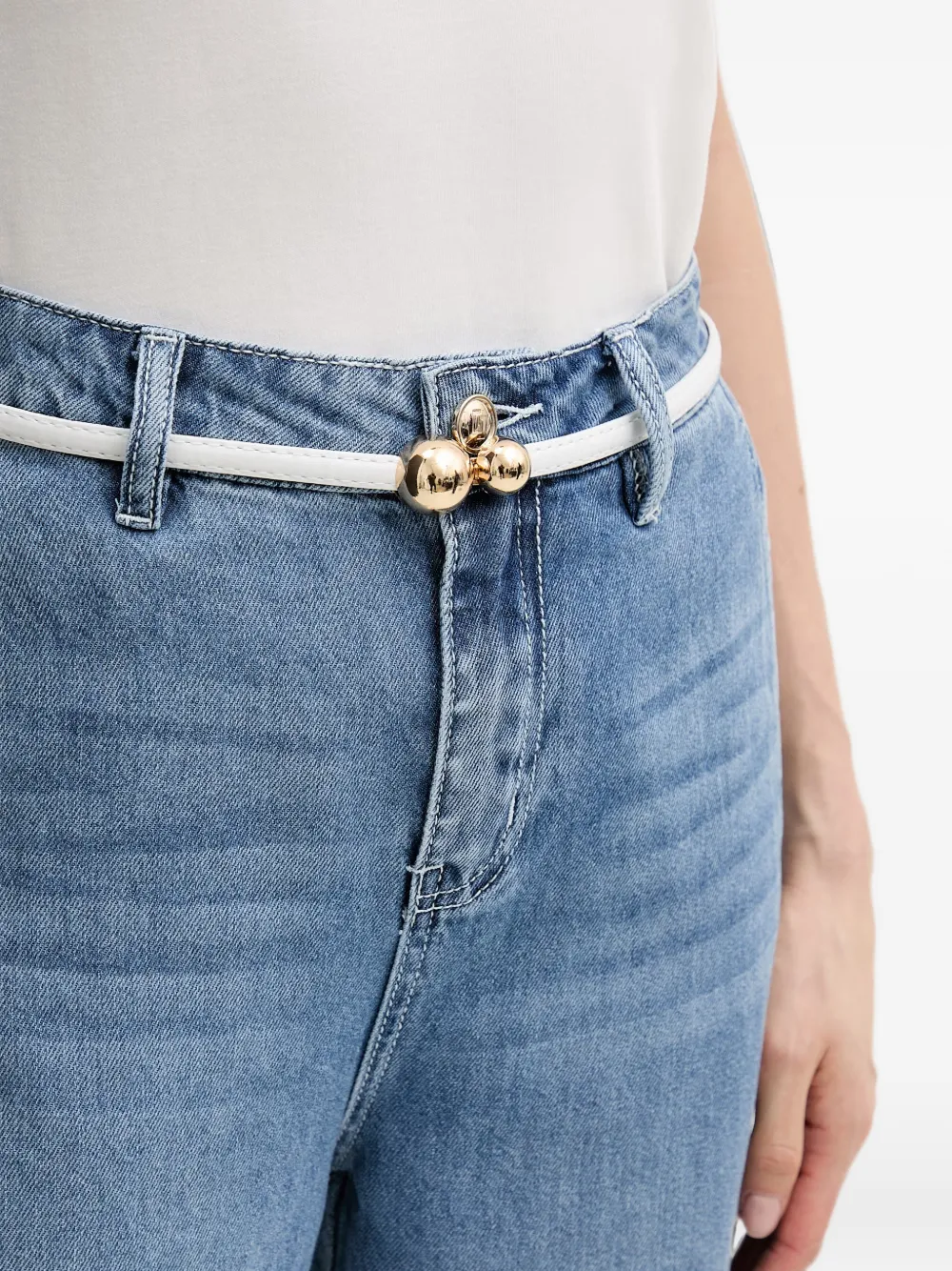 Gaudi Jeans met ceintuur en vervaagd effect Blauw