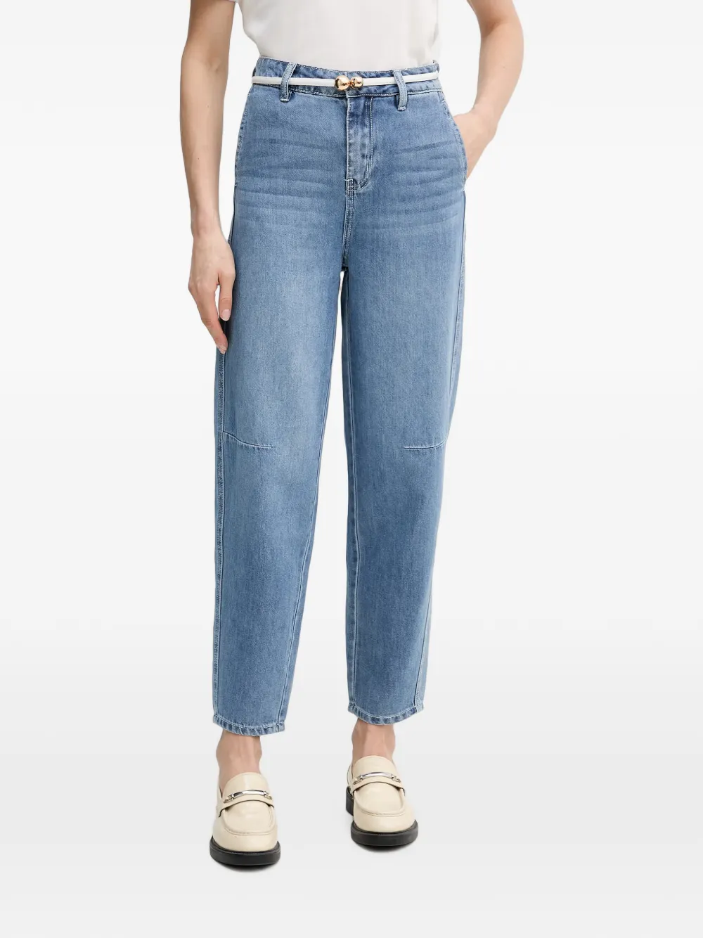 Gaudi belted faded jeans - Blu