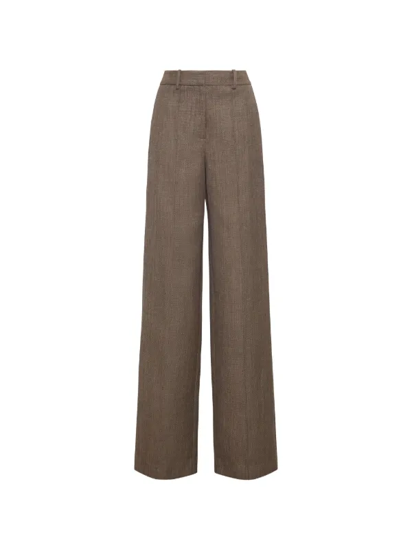 Adam Lippes Wyatt Wide-leg Trousers in Brown