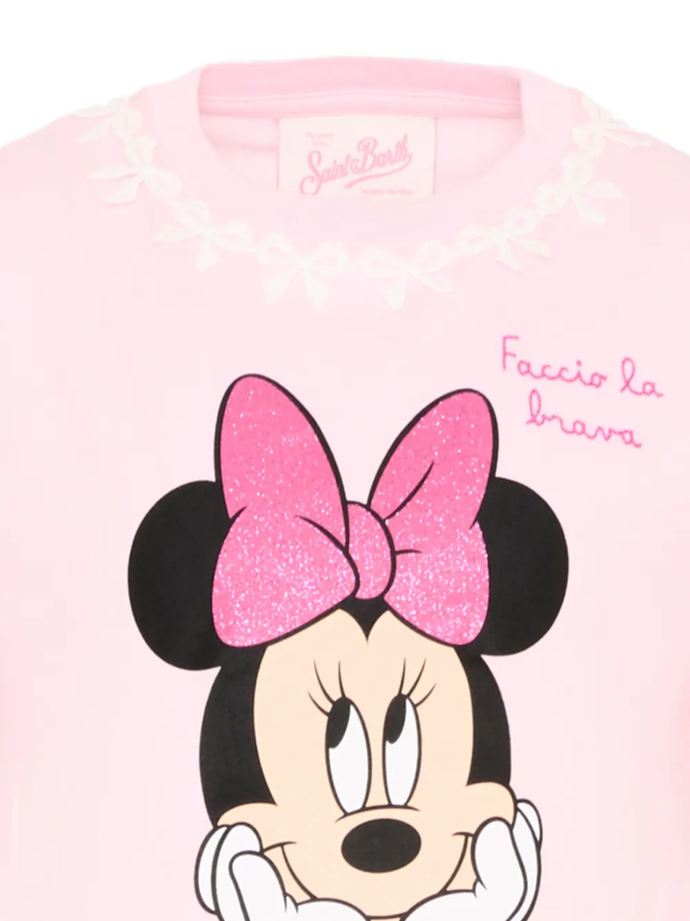 MC2 Saint Barth Kids x Disney Minnie Mouse katoenen jurk met franje Roze