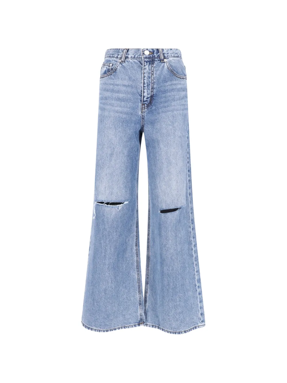 DUNST distressed-details flared denim jeans - Blu