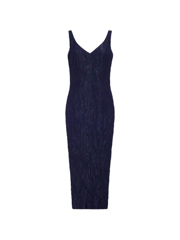Adam Lippes Willa Crinkled-effect Midi Dress in Blue
