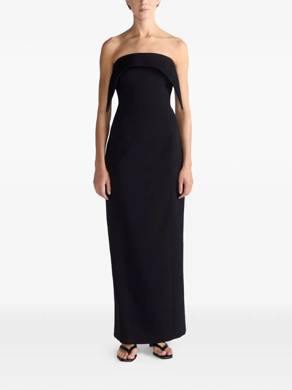 THE ARKOW Talia strapless maxi-jurk Zwart
