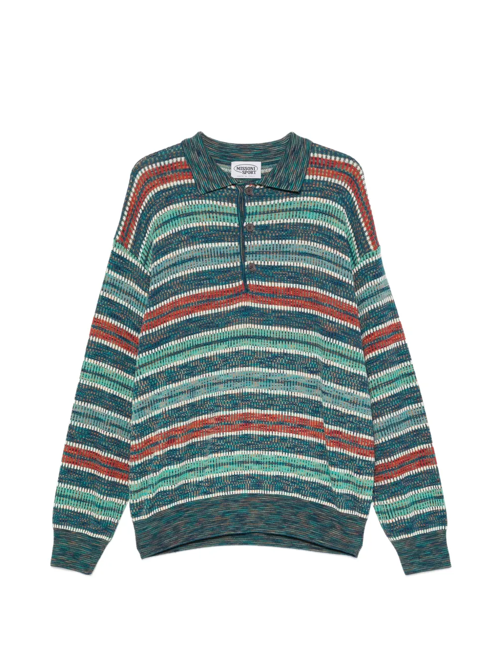 Missoni Pre-Owned 1990s striped knit polo shirt - Verde