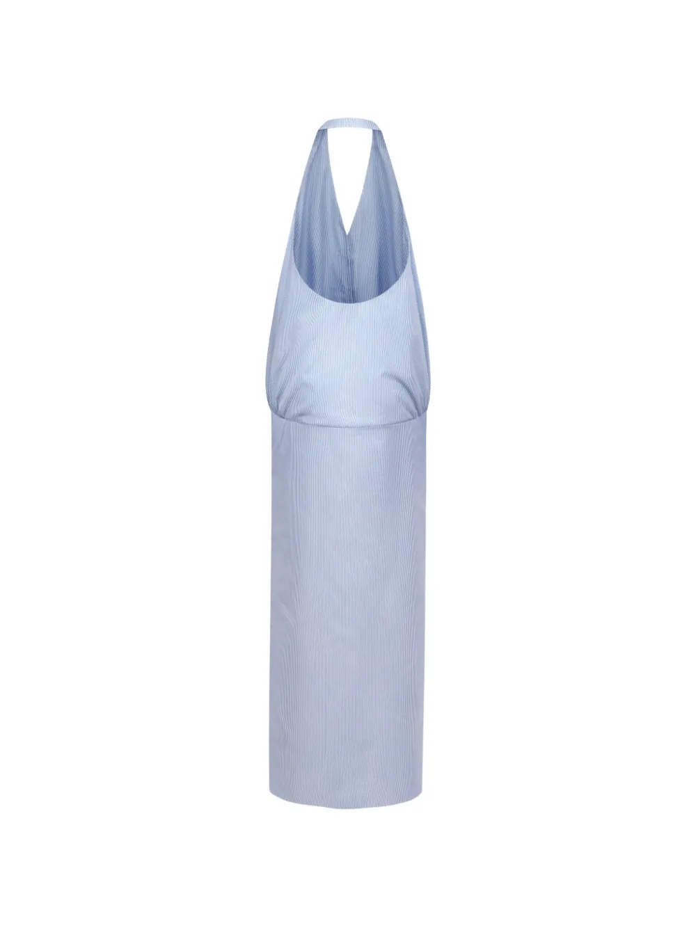 THE ARKOW Celile gestreepte maxi-jurk met halternek Blauw