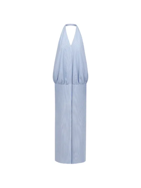 THE ARKOW Celile striped halterneck maxi dress