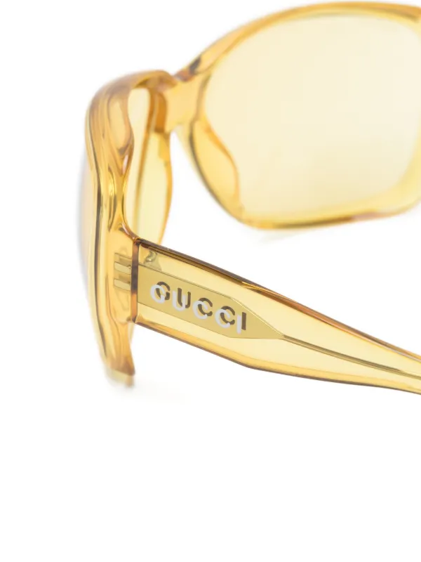 Gucci Eyewear ジオメトリックフレーム サングラス | イエロー