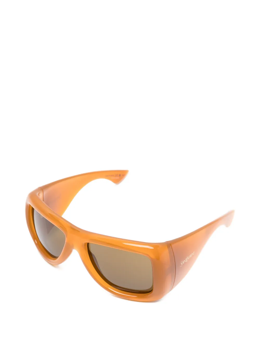 Saint Laurent Eyewear Howl zonnebril met rechthoekig montuur Beige