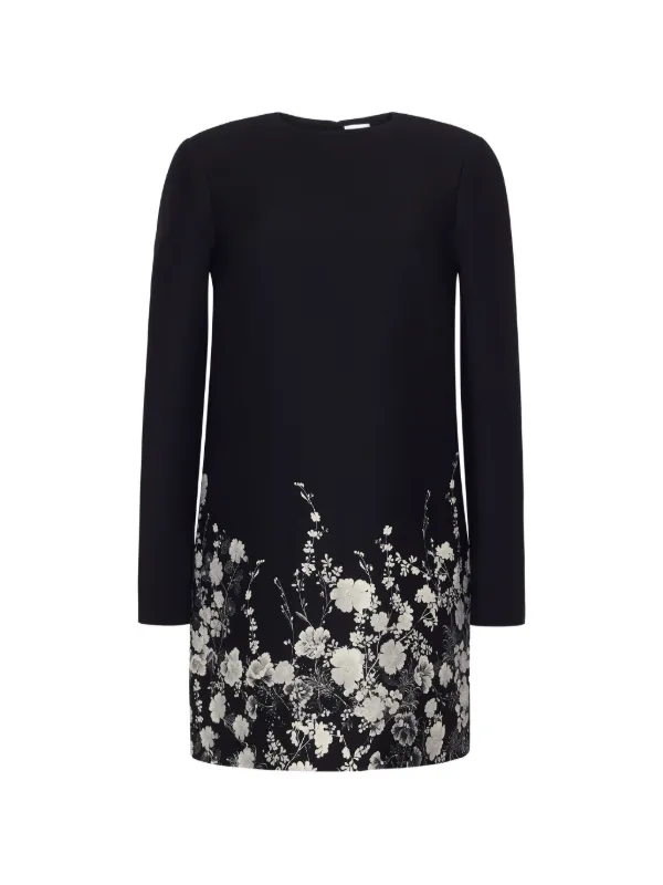 Adam Lippes Tilley Floral-print Mini Dress in Black