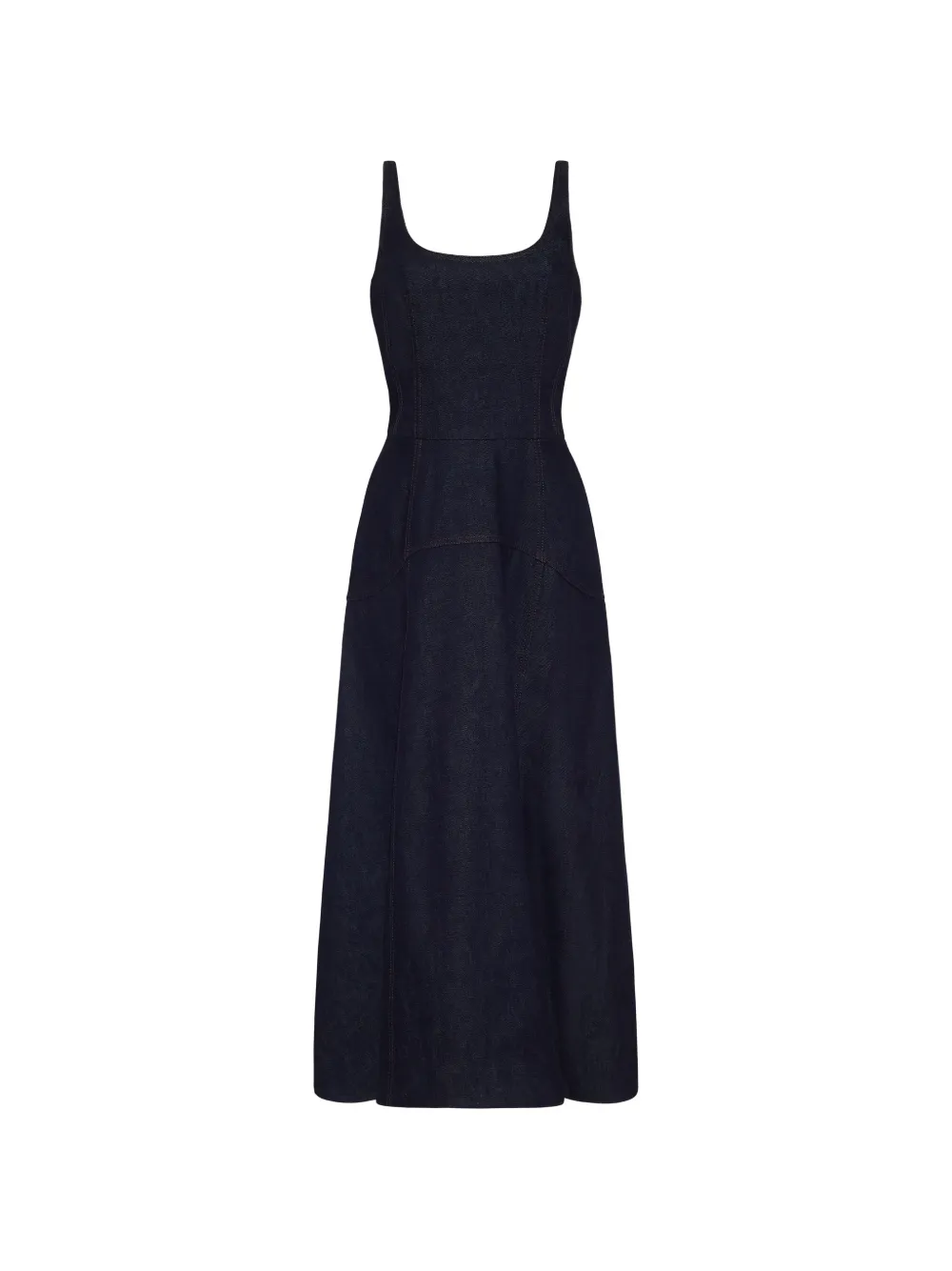 Adam Lippes Veda panelled denim midi dress - Blue