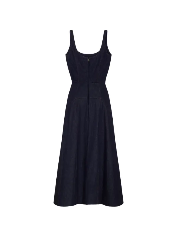 adam lippes denim dress $1450 Adam Lippes Women's Blue Striped Zip Back Corded Mini Denim Dress  Size 10