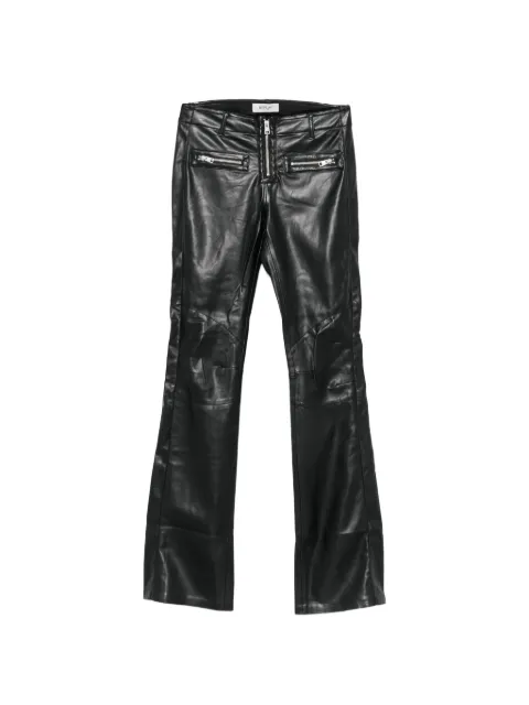 Replay zip-detail leather trousers