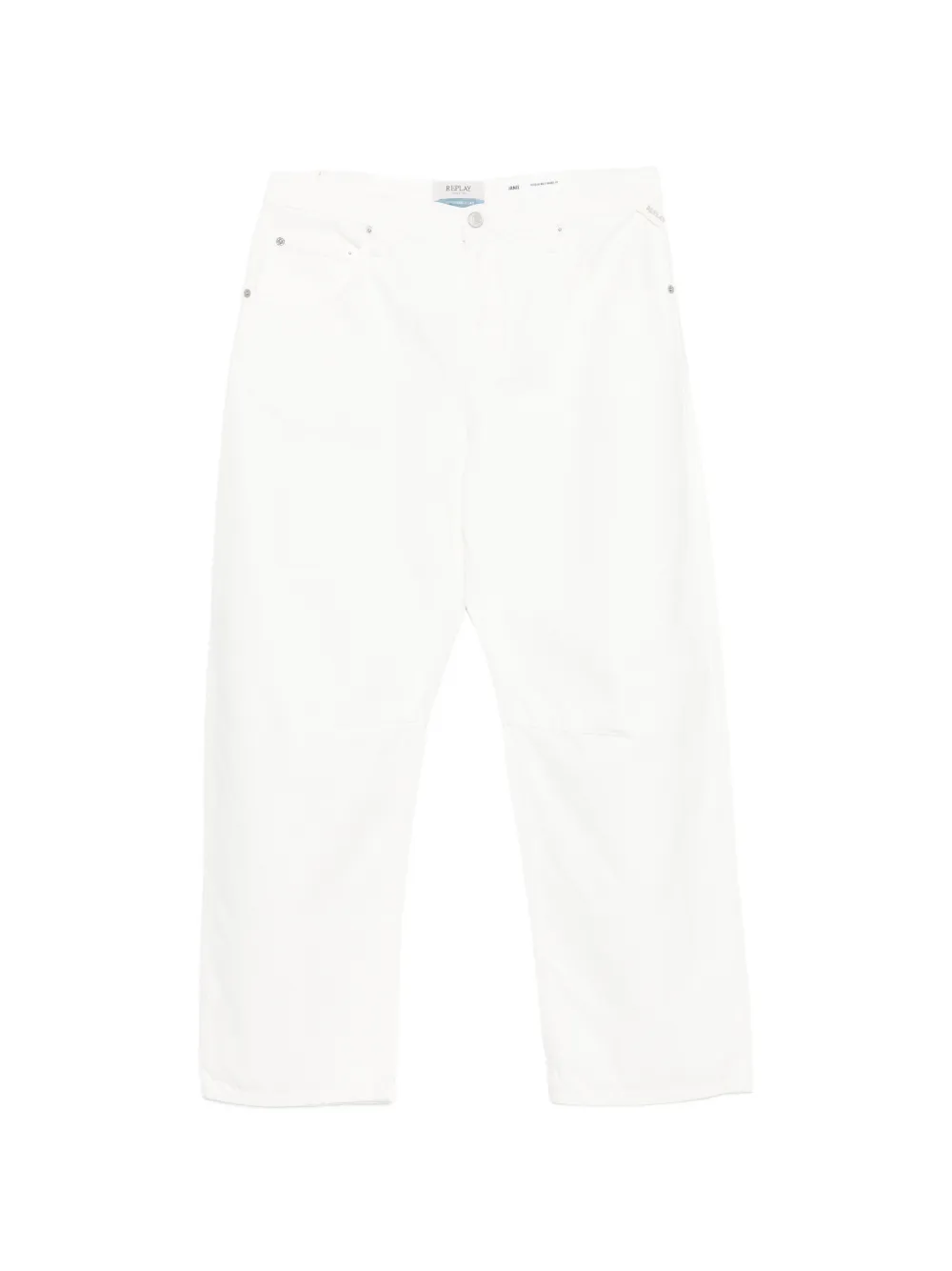 Replay Janie logo-patch jeans - Bianco