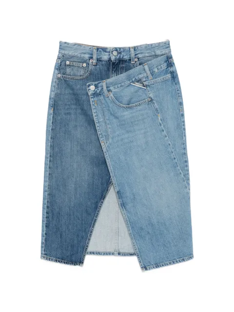 Replay asymmetric wrap-style skirt