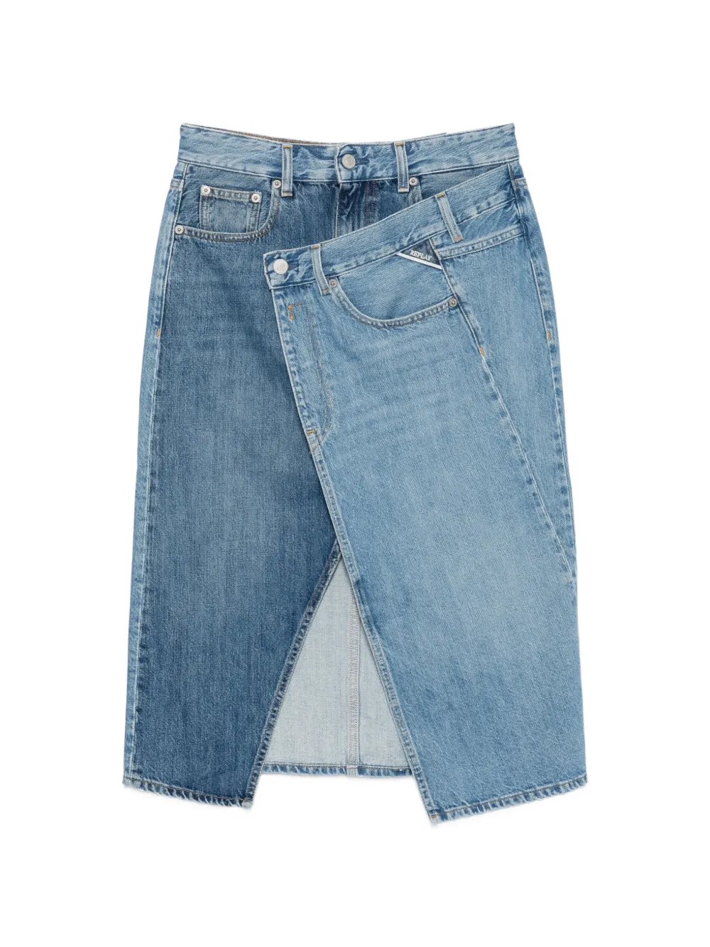 Replay asymmetric wrap-style skirt - Blu