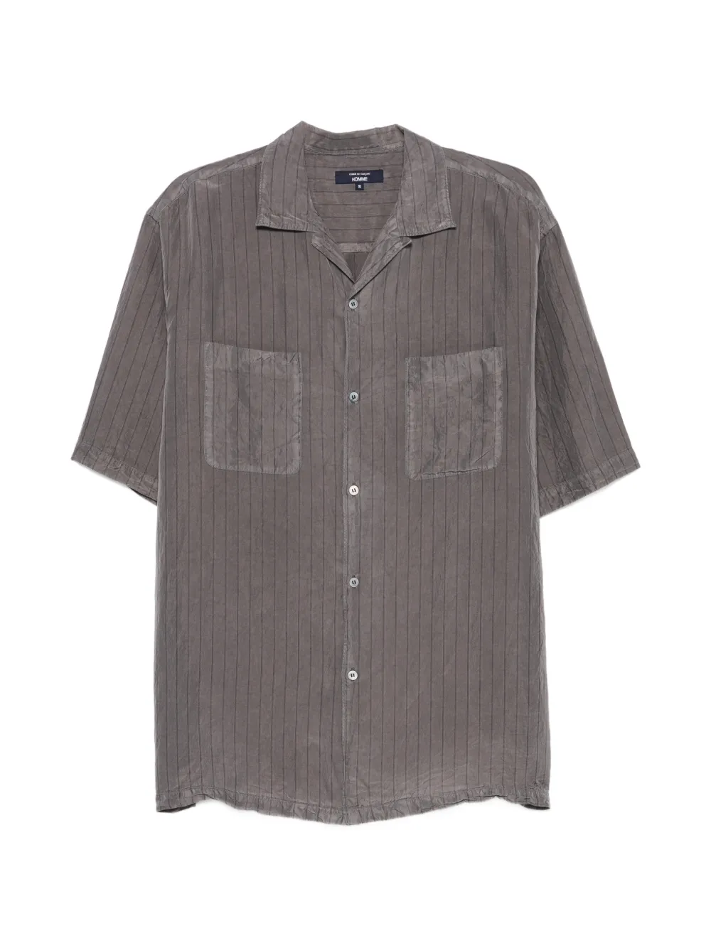 Comme des Garçons Homme pinstriped camp-collar shirt - Grigio