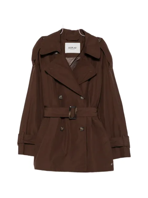 Replay double-breasted belted trench coat