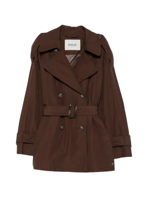 Replay double-breasted belted trench coat