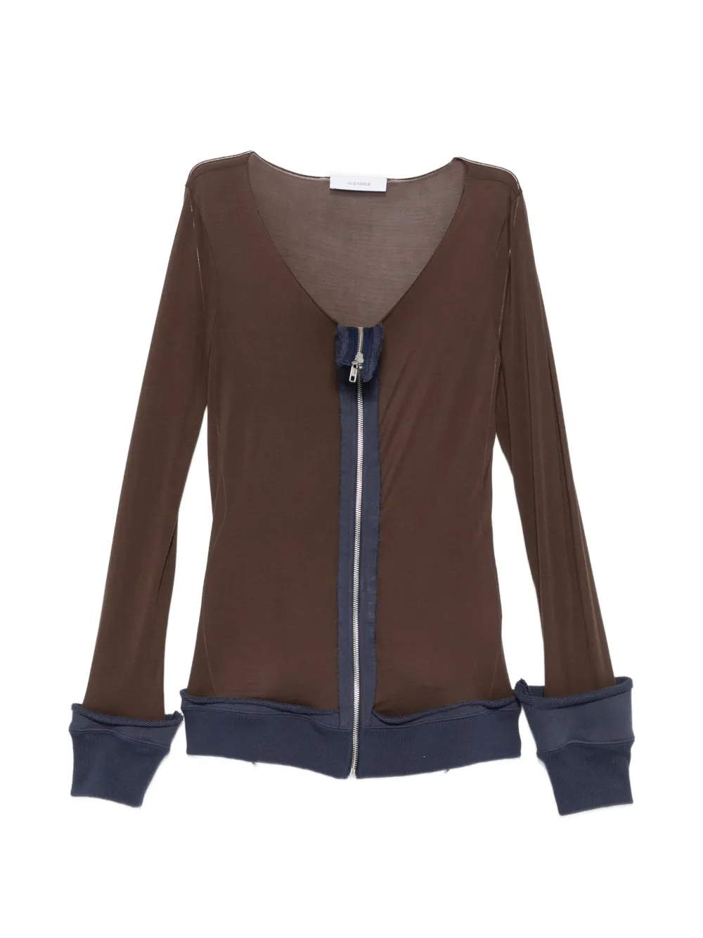 Julie Kegels Jean zip-up long-sleeve top - Marrone