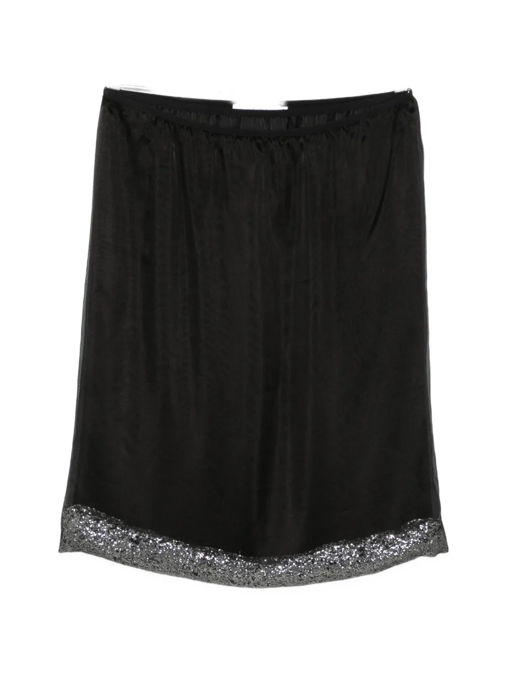 Julie Kegels Sidney sequin-embellished asymmetric-hem skirt - Nero