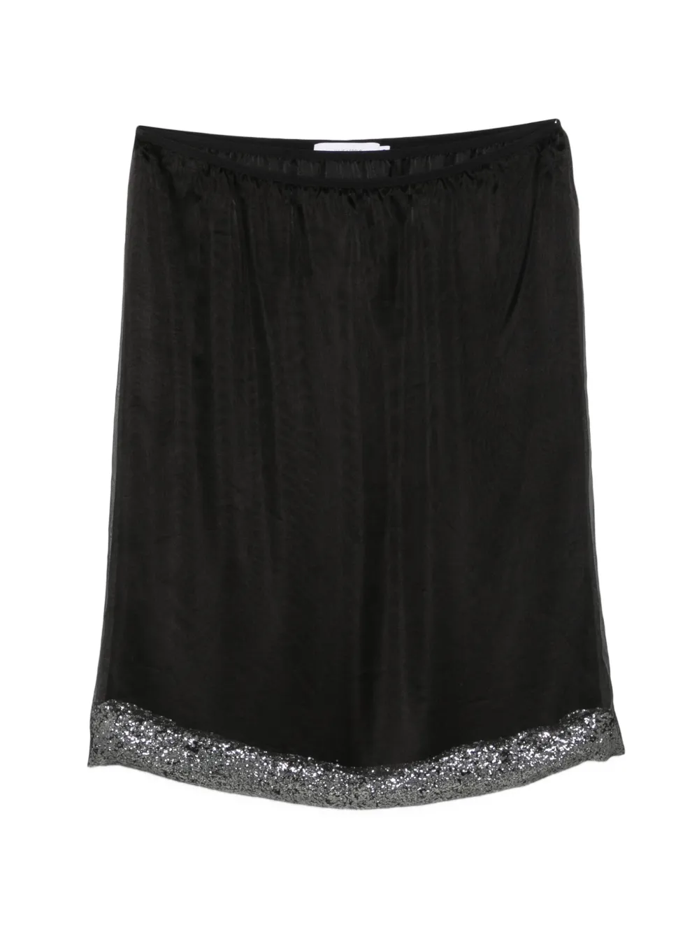 Julie Kegels Sidney sequin-embellished asymmetric-hem skirt - Nero