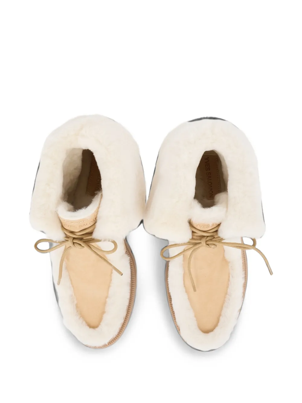 Yves Salomon Shearling-trim Suede Ankle Boots in Neutrals, view 2