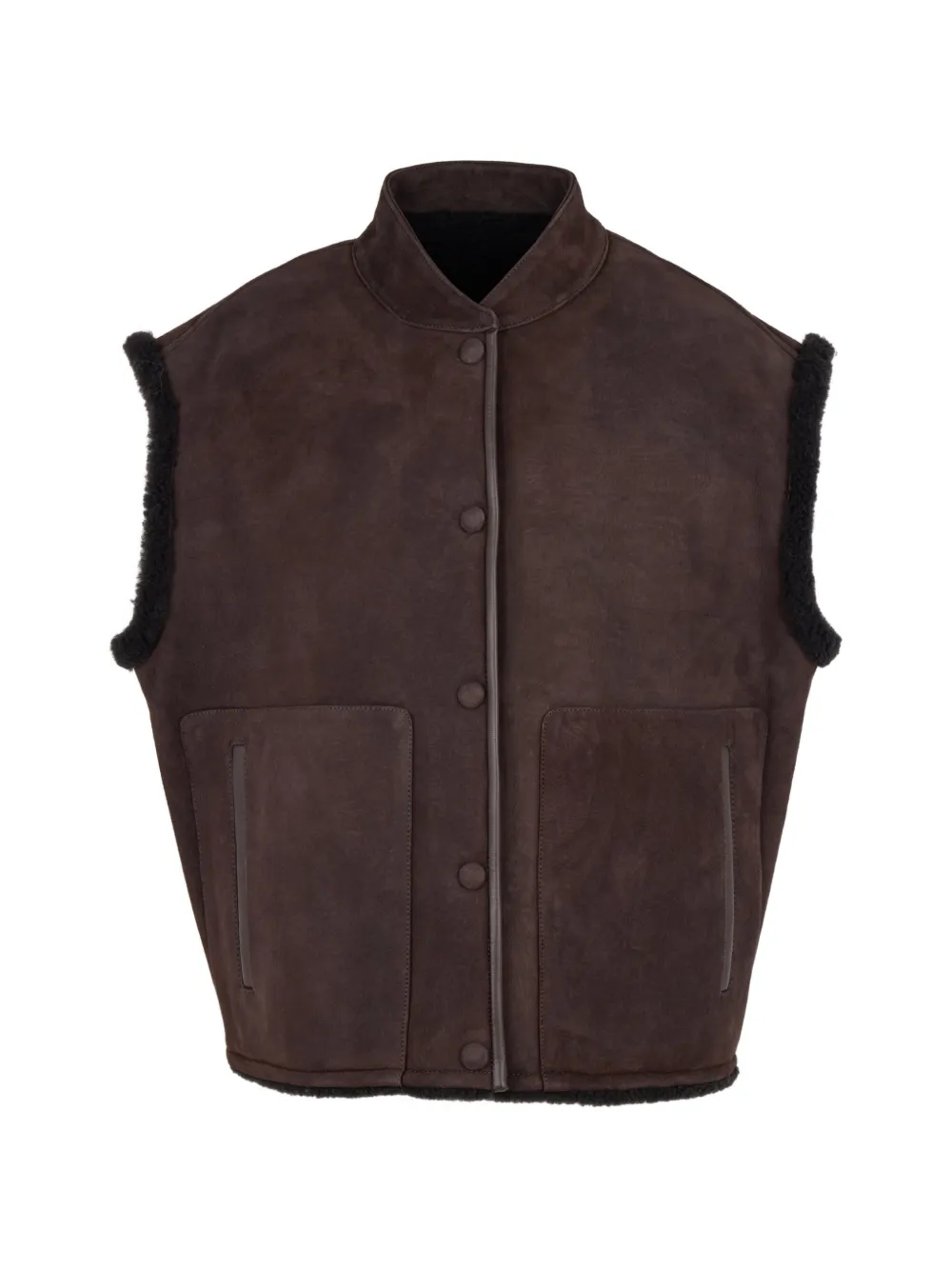Yves Salomon shearling-trim sleeveless gilet
