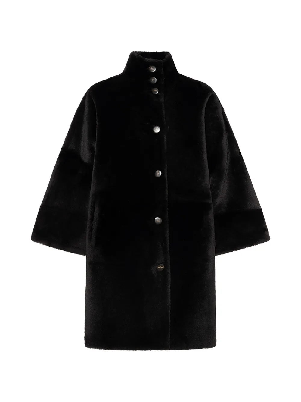 Yves Salomon oversized shearling coat - Black