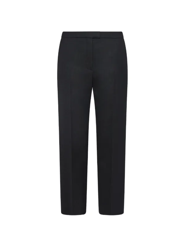 Yves Salomon Tailored Pressed-crease Trousers in Black