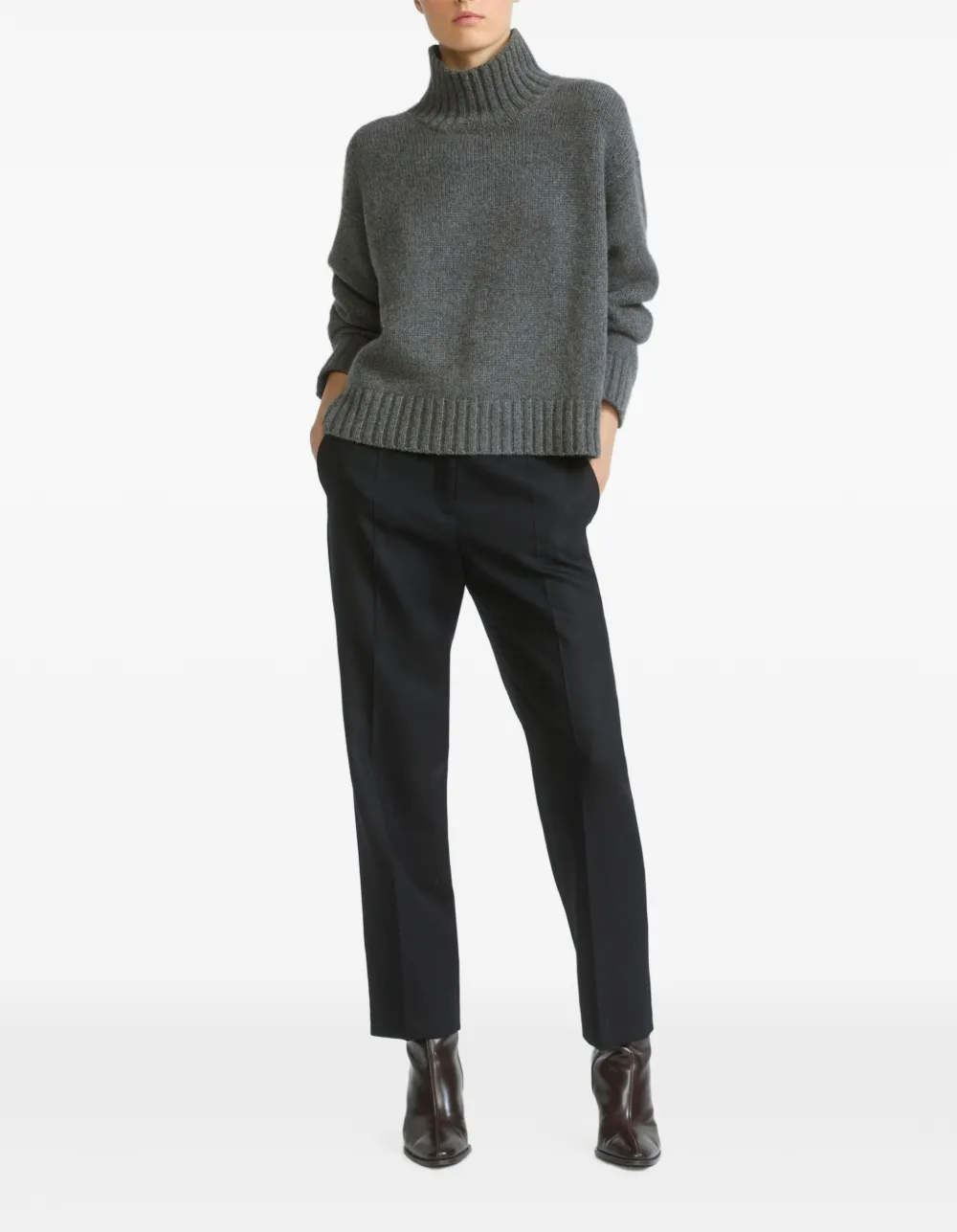 Yves Salomon Geplooide pantalon Zwart